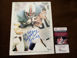 Larry Csonka #39 Miami Dolphins Giants Signed Auto Vintage Paper Color Photo Jsa - £94.95 GBP
