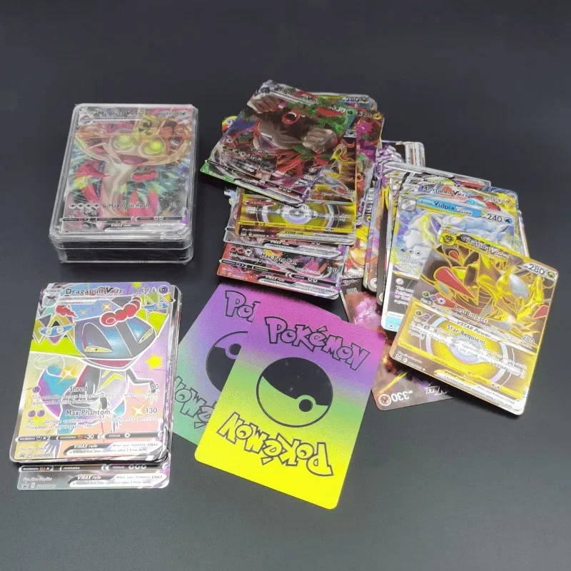 Pokemon Card Transparent PlasticBox English Pikachu Charizard Mewtwo VMAX VSTAR - £8.44 GBP+