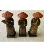 Vintage Japanese Street Musicians Stone Carved Figures Sculptures Asian Art - $79.19