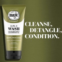MAGIC  3 In 1 Wash Cocoa Butter &amp; Cedarwood Oil Face, Beard, Hair 6.8 oz... - $14.99