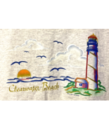 VTG Clearwater Beach Florida Tank Top Women LARGE Nautical Lighthouse Su... - £11.33 GBP