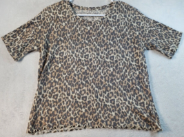 American Eagle Outfitters T Shirt Top Womens Small Brown Animal Print Round Neck - £9.62 GBP