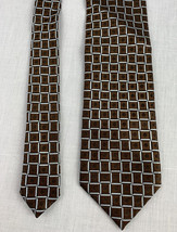 Ermenegildo Zegna Necktie 100% Pure Silk Tie Made in Italy Brown - £15.73 GBP