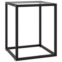 Coffee Table Black with Tempered Glass 40x40x50 cm - £23.36 GBP
