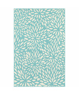 9 X 13 Blue and Ivory Floral Stain Resistant Indoor Outdoor Area Rug - $6,583.38 MXN