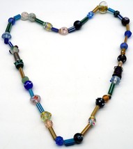Vintage Murano Art Glass Beaded Necklace Wide Variety Different Hand Mad... - $32.50