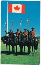 Postcard Royal Canadian Mounted Police RCMP &amp; Canada&#39;s New Flag - £2.28 GBP