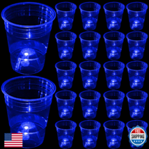 Glow in The Dark Blue Party Cups 40 Pack (16 oz) - LED Light Up Plastic - $47.80