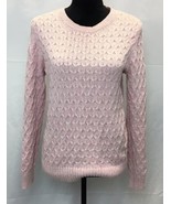 Croft &amp; Barrow Cable Knit Sweater Cotton Pink Long Sleeve Medium - £8.86 GBP