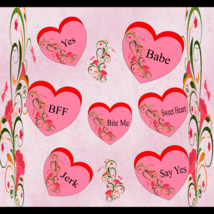 Heart Font Words A-Digital ClipArt-Valentine&#39;s Day-Gift Tag-Cup-Notebook-Holiday - £0.98 GBP