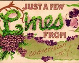 Large Letter Floral Hearty Greetings Watertown NY Embossed UNP 1910s Pos... - £16.29 GBP