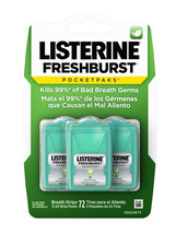 Listerine Freshburst PocketPaks Breath Freshener Strips, Pack of 72 Strips - £5.46 GBP