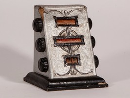 Unusual Perpetual Desk Calendar - Embossed Silver Paper and Wood Device - £44.74 GBP