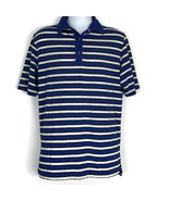 Foot Joy Mens Shirt Size Medium M Blue Striped Short Sleeve Polo Casual  - £21.27 GBP