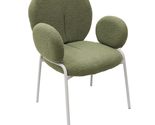 LeisureMod Modern Boucle Dining Chair  Upholstered Seat &amp; Back with Arm... - $87.93