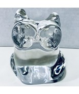 Orrefors Sweden &#39;70s Clear Crystal Owl Figural Paperweight Signed Ollie ... - £55.27 GBP