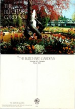 Canada British Columbia Victoria Butchart Gardens Dolphin Fountain VTG Postcard - £7.51 GBP