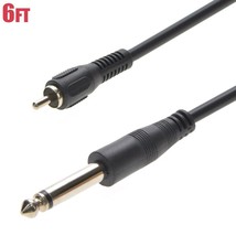 6Ft 6.35Mm 1/4&quot; Ts Mono Male To Rca Male Guitar Instrument Audio Cable Black - £24.77 GBP