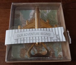 Let Our Adventure Begin Airplane Bottle Opener Wedding Anniversary Trave... - $12.20