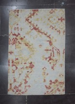 Ivory - Red 2x3 Carpet Handmade Swedish Oushak Carpet SCANDINAVIAN wool silk rug - £84.54 GBP