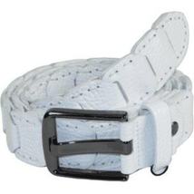 Men Genuine Leather Belt PIERO ROSSI Turkey Crocodile print Hand Stitch 69 White image 6