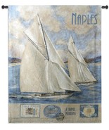 41x52 NAPLES Sailboat Ocean Nautical Tapestry Wall Hanging - $168.30
