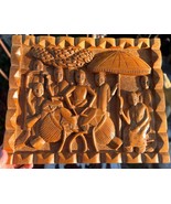 Hand Carved Ethnic Wood Carving Storyboad Panel Tribal Art Men Women Tre... - $3,403.31 MXN
