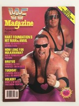 VTG WWF Magazine August 1990 Bret &quot;Hitman&quot; Hard &amp; Jim &quot;Anvil&quot; Neidhart No Label - £18.98 GBP