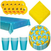 Rubber Duck Party Supplies - Bubble Bath Paper Dessert Plates and Beverage Napki - £10.09 GBP+