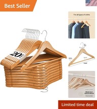 Non-Slip 20 Pack Wooden Coat Hangers with 360° Swivel Hooks - Heavy Duty... - $34.50
