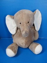 Carters Plush Elephant White Ears Tan Taupe Stuffed Animal Baby Toy 11 inch - £8.50 GBP