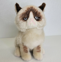 Gund 9&quot; Grumpy Cat Plush Toy Stuffed Animal Siamese Sitting Beige Brown Sad - £7.68 GBP