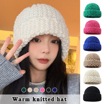 Knitted Beanie Pineapple Pattern Woolen Hat Unisex Winter Beanies Hats for Women - £9.24 GBP