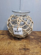 Nautical Looking clear container Pot with rope netting.  - £12.10 GBP