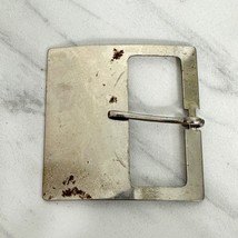 Vintage Square Silver Tone Simple Basic Belt Buckle - $6.92