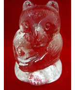 Bear Crystal Clear Glass Figurine Paperweight Mom &amp; Cub Contemporary - £19.95 GBP