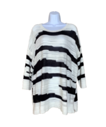 Apt 9 Tunic Knit Sweater Womens  XLarge Black Off White Long Sleeve Graphic - $515.59 MXN