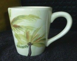 Palm Tree Tabletops Gallery Coffee Cup Mug Hand Painted &amp; Hand Crafted - £11.48 GBP