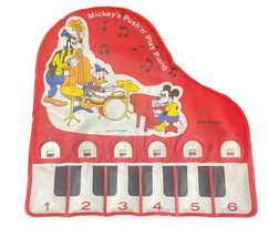 Vintage Mickey’s Push N Play Shelcore Piano Toy Shelcore Vinyl Disney works 1980 - $16.17