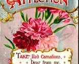 Red Carnation Affection Take From Tell My Love for Thee 1910s Embossed P... - $3.91