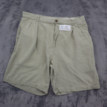 Tommy Bahama Shorts Mens 36 Khaki Tweed Silk Pleated Mid Rise Casual Chino - £13.97 GBP