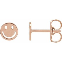 14k Rose Gold 6 mm Smiley Face Stud Earrings - $199.00