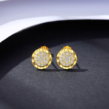 Sunflower Earrings S925 Silver Micro-Inlaid Zircon Japanese-Korean Style Simple  - £13.44 GBP