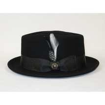 Bruno Capelo Hat Wool Fedora Diamond Crown Santana Stingy Brim SA200 Black image 2