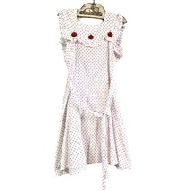 VTG 40s Baby Girl Dress Red White Polka Dot Cotton Celluloid Buttons Sz 2 - $74.20