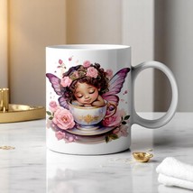 Sleeping Fairy Princess Mug – Purple Teacup Mug Gift, 11oz/15oz Ceramic - $15.83+