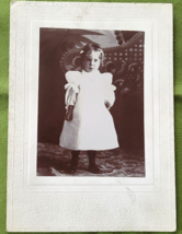 Vintage Photograph Cabinet Card 3-Year-Old Girl 1898 June 30th Birthday - £7.90 GBP