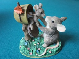 CHARMING TAILS BY FITZ &amp; FLOYD FIGURINE &quot;NEW ARRIVAL&quot; INSPIRATIONAL - £23.35 GBP