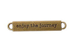 Quote Pendant Inspirational Word Charms Connector Links Enjoy the Journey 5pcs - £3.09 GBP