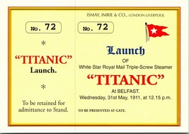 Marine Art Posters RMS Titanic Launch Ticket Continental Size Postcard - £11.14 GBP